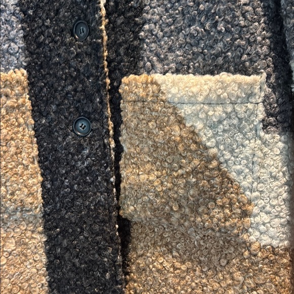 CHARLIE B Cream and Black Teddy Jacket with Casual Fit - Picture 6 of 9